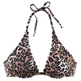 LASCANA Bügel-Bikini-Top Damen Braun/Mehrfarbig 40 Cup D