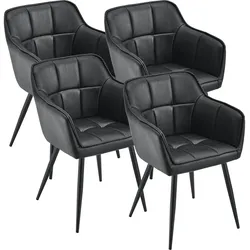 Esszimmerstuhl 4er Set Birmingham Schwarz