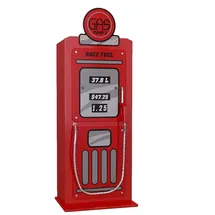 Vipack Kinderkleiderschrank in Tankstellen-Optik 54 x 141 x 40 cm MDF lackiert rot