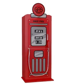 Vipack Kinderkleiderschrank in Tankstellen-Optik 54 x 141 x 40 cm MDF lackiert rot