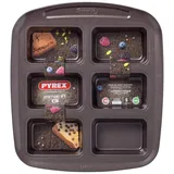 Pyrex Asimetria Mini-Form mit 6 Mulden, Schwarz, Metall, 6 Minis
