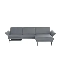 HIMOLLA Ecksofa Echtleder 1928 ¦ grau ¦ Maße (cm): B: 296 H: 85 T: 175.0