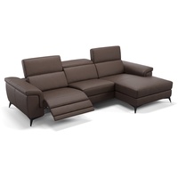 Design Eckcouch AMARO Leder Couch - Braun