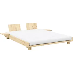 Karup Design Bettgestell »Social Bed, Bett mit oder ohne verstellbares Zubehör, ohne Matratze«, Bett wahlweise mit oder ohne Rückenlehnen und Ablagen. Ohne Matratze Karup Design kiefer klar lackiert
