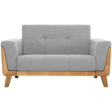 miliboo Skandinavisches Sofa 2-sitzer in Hellgrau und Holz Fjord