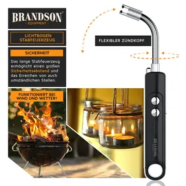 Brandson USB Lichtbogen Stabfeuerzeug 3er-Set Schwarz
