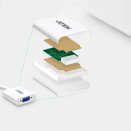 ATEN VC925 DisplayPort auf VGA Adapter 10 cm Weiß