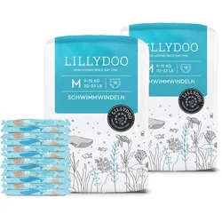LILLYDOO Hautfreundliche Schwimmwindeln, Größe M (9-15kg) 2er Pack - M