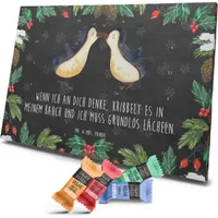 Mr. & Mrs. Panda Veganer Adventskalender Pinguine Kuss - Schwarz - Geschenk, Mitbringsel, Liebesbeweis, Ehefrau, Freund, für Männer, Liebesgesche... - Schwarz