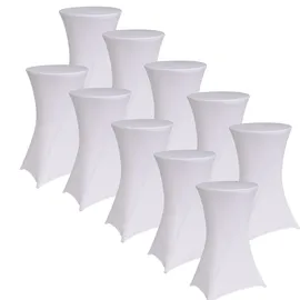 Baumarktplus TRUTZHOLM 10er Set Stehtischhusse 60 cm Weiß