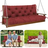 GPCHZM Hollywoodschaukel Auflage 120cm Wasserdicht Gartenbank Auflage Verdickt(12.5cm) Mit Rückenlehne Schaukelbank Auflage für Hollywoodschaukel Sitzbank Gartenbank Terrasse Hinterhof Rasen Veranda