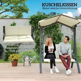 Outsunny Hollywoodschaukel Cremeweiß 2-Sitzer