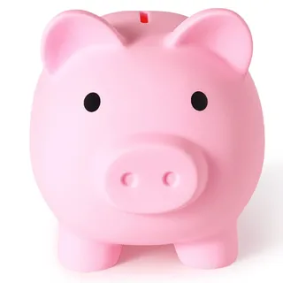 PJDRLLC Große Sparschwein Unzerbrechlich Kunststoff Sparschwein Sparschwein Münzen Bank für Mädchen Jungen Große Größe Sparschweine Praktische Geschenke für Geburtstag Ostern Weihnachten (Rosa)