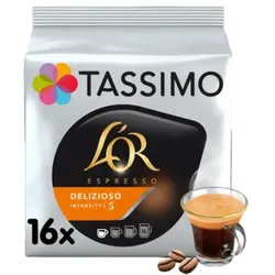 Kaffeekapseln Tassimo L'OR Espresso Delizioso (kompatibel mit Bosch Tassimo Kapselmaschinen), 16 Stk.