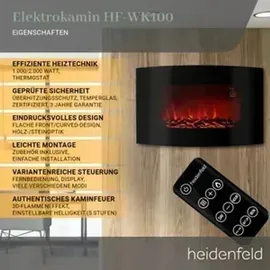 Heidenfeld Elektrokamin HF-WK100 flach steinoptik