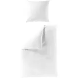 BIERBAUM Bettwäsche, Weiß, Textil, Uni, 155x220 cm, pflegeleicht, hautfreundlich, bügelleicht, weiche und anschmiegsame Oberfläche, Schlaftextilien, Bettwäsche, Bettwäsche, Biber-Bettwäsche