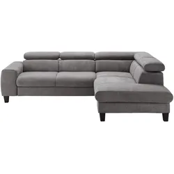 Wohnlandschaft Malibu Dunkelgrau Webstoff