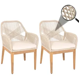 Proregal Gartenstuhl 58 x 59 x 85 cm beige 2 St.