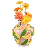 Mirrors and More Vase Bana (Ø x H: 23,7 x 26 cm, Keramik, Rosa/Gelb)