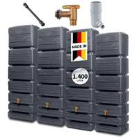4rain slim wood decor Wandtank-Set 1400 Liter graphite grey