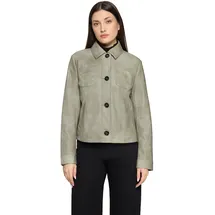 Amber & June Kunstleder-Jacke mit Kragen", in Leder-Optik, Hellgruen, 40