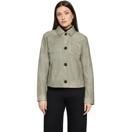 Amber & June Kunstleder-Jacke mit Kragen", in Leder-Optik, Hellgruen, 40
