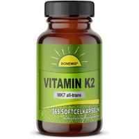 Vitamin K2, 365 Softgelkapseln (MK7 all-trans, gelöst in Olivenöl), ohne Zusätze
