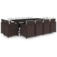 vidaXL Garten-Essgruppe 13-tlg. braun 42552