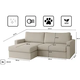 kaiser möbel Eckcouch Stoff 2-Sitzer Beige