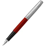 Parker Jotter Originals Füller | Klassisches Rot | Füllfederhalter mit mittlerer Feder | Schulsachen und bürobedarf | blaue Tinte