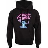 Stitch Unisex Sweater mit Kapuze Stitch Script Schwarz - M