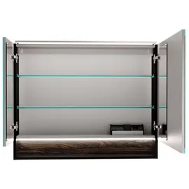 Fackelmann LED-Spiegelschrank B.Paris 90 x 71,8 cm Schwarz Matt-Rigoletto Eiche