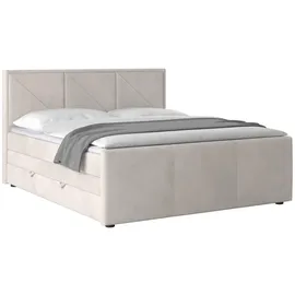 MID.YOU Boxspringbett Bologna 180 x 200 cm H2 Creme