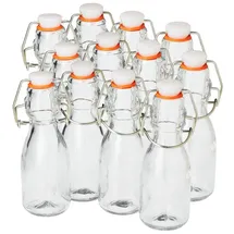 VBS 12er-Pack Mini-Bügelflaschen 14 cm hoch 100 ml Füllmenge Dekoflasche Flasche