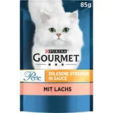PURINA Gourmet Perle Erlesene Streifen Katzenfutter nass, mit Lachs (26 x 85g)