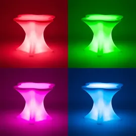 Royal Catering Royal Catering, LED-Tisch farbiges Licht 80 x 80 x 70 cm mattweiss Fernbedienung Akkubetrieb (80 x 80 x 70 cm)