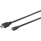 S-Conn HDMI A-Stecker/HDMI D-Stecker micro verg HEAC 1m HDMI-Kabel HDMI Typ A (Standard) HDMI Typ D (Mikrofon) Schwarz
