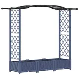 vidaXL Hochbeet mit Rankgitter und Dach 169 x 40 x 125 cm Grau
