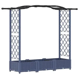 vidaXL Hochbeet mit Rankgitter und Dach 169 x 40 x 125 cm Grau