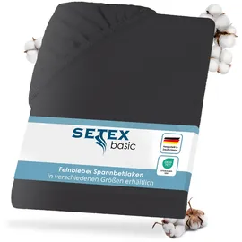 Setex Spannbettlaken Feinbiber 90 x 200 cm grau