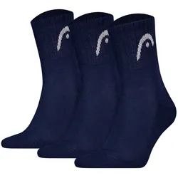 HEAD Unisex Socken, 3er Pack - All Sports Training Short Crew, Sportsocken, Logo, einfarbig Blau 43-46