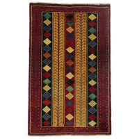 Orientteppich Perserteppich Gabbeh 218 x 140 cm, Borento, rechteckig, Handgeknüpft rot