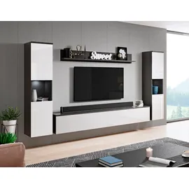 INOSIGN Wohnwand »PARIS, Vitrine Türanschlag links/rechts wechselbar« Komplett-Set, 4 Stk. tlg., schwarz-weiß