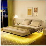 ANYSUN Bettgestell Schwebebett Bettgestell mit LED-Beleuchtung,Metallbett (140 x 200 cm / 160 x 200 cm,Metalllattenrost,stabilem und robustem), schwebendem Bettrahmen, Jugendbett, einfacher Montage, Ohne Matratze 140 cm x 200 cm