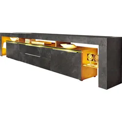 Lowboard BORCHARDT MÖBEL "Lima", grau (schieferfarben), Sideboards, Breite 220 cm