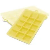 Intirilife 2x Eiswürfelformen in GELB – 2er Set à 15 Fächer Eiswürfel Silikonformen mit Deckel – Flexibler Eiswürfelbehälter Verschließbar