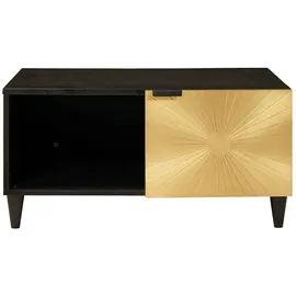 vidaXL Couchtisch Schwarz und Gold Mangoholz 80 x 50 x 40 cm