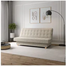 e-meubles Sofa Mit Schlaffunktion Und Bettkasten, Kippsofa Klappsofa Schlafsofa Clic-clack Couch Für Wohnzimmer Federkern Sofagarnitur Polstersofa - Creme (twist 01)
