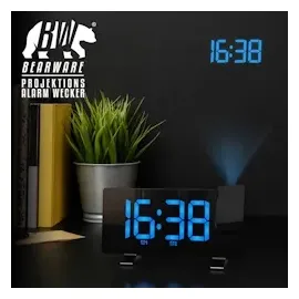 Brandson Projektionswecker schwarz