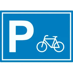 Fahrrad Parkplatz Aufkleber waagerecht A8 (52x74mm)